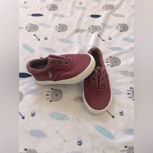 POLO Ralph Lauren Toddler Shoes Size 6 Maroon￼ Pony Slip On Stretch Strap